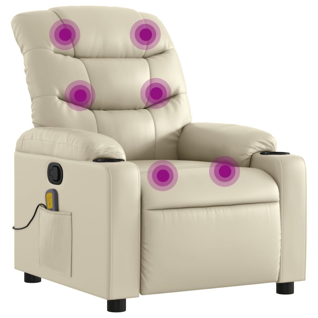 vidaXL Massagestoel Crème Kunstleer - 35% Korting!