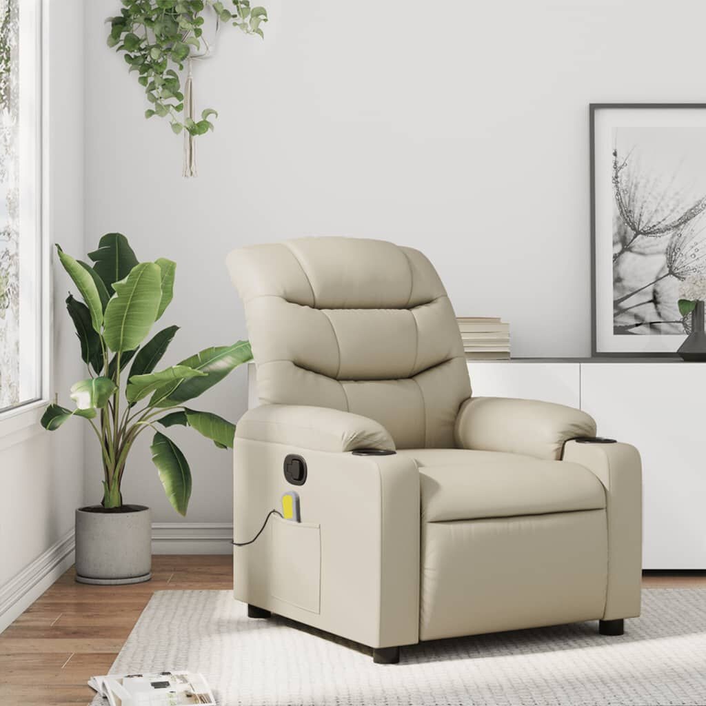 vidaXL Massagestoel Crème Kunstleer - 35% Korting!