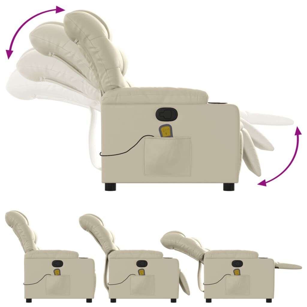 vidaXL Massagestoel Crème Kunstleer - 35% Korting!
