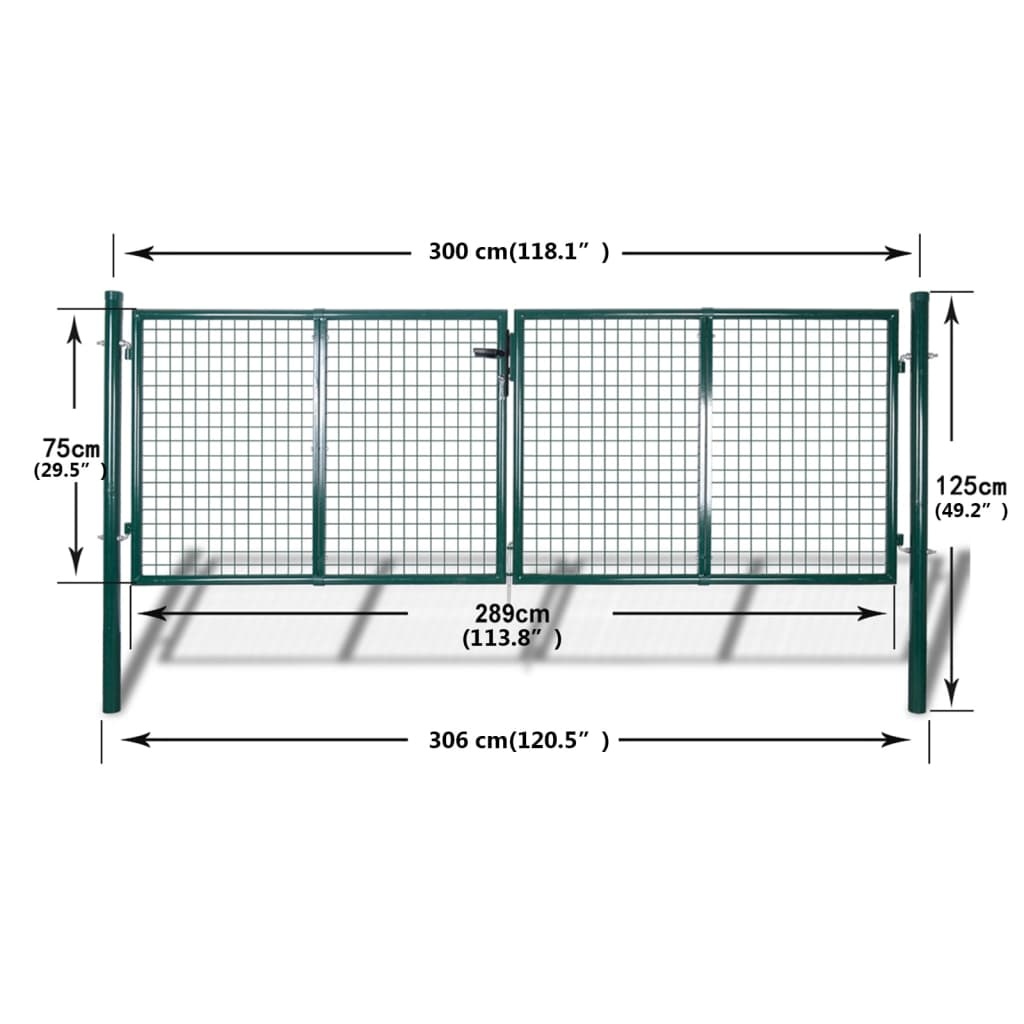 vidaXL Poort 289x75cm - Donkergroen - 35% Korting!