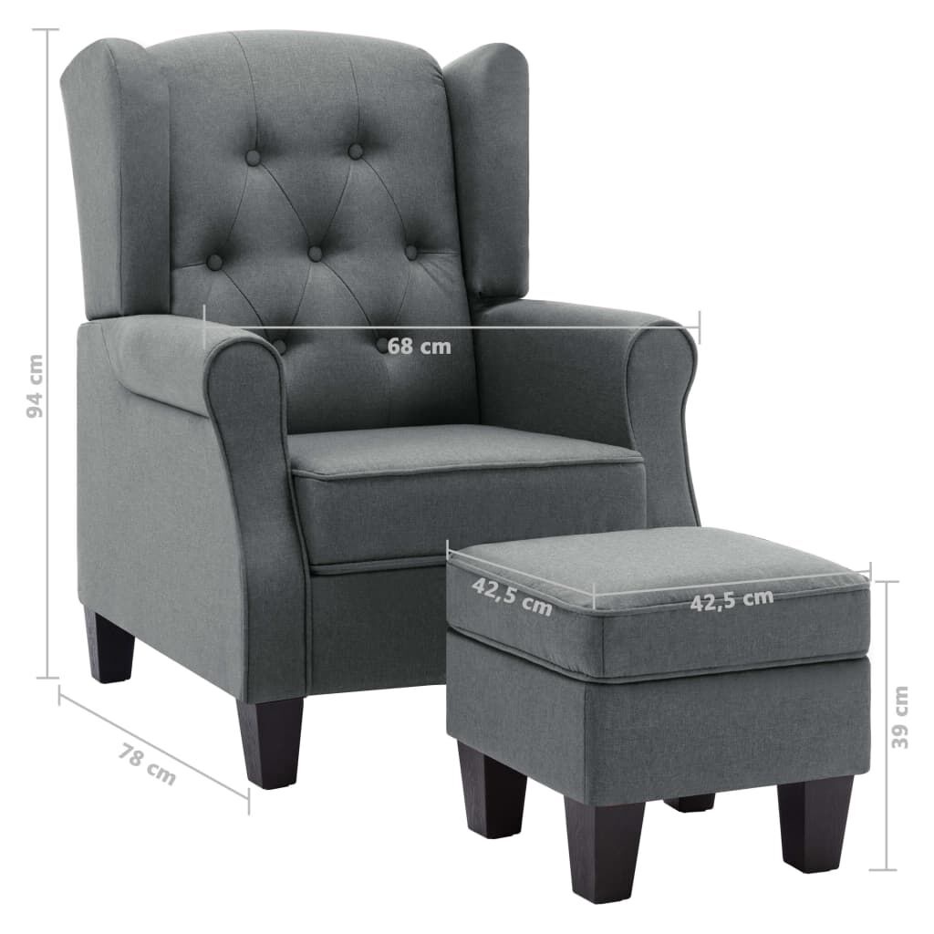 Fauteuil met Voetenbank Lichtgrijs - 35% Korting!