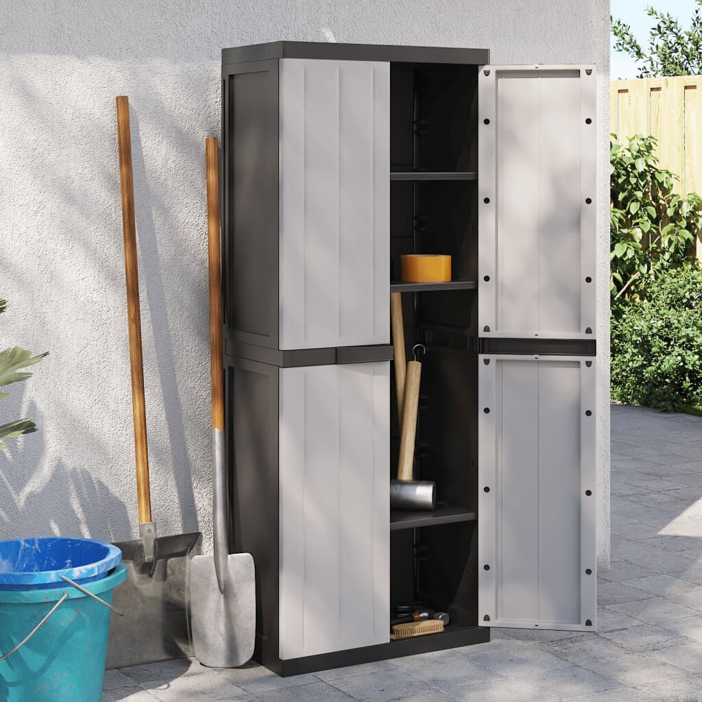 vidaXL Tuinkast Grijs/Zwart 65x37x165cm - 35% Korting!