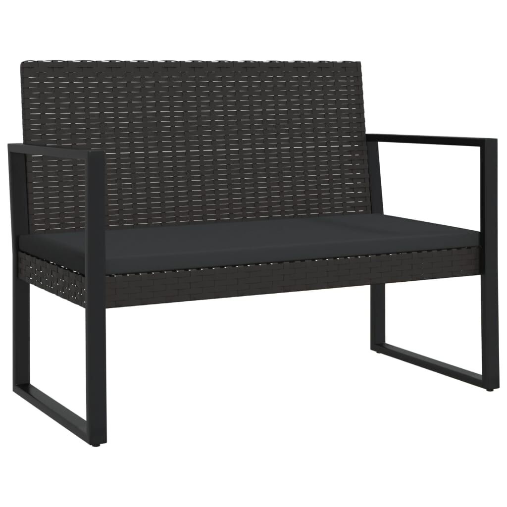 VidaXL Tuinbank Zwart Rattan met Kussens - 35% Korting!