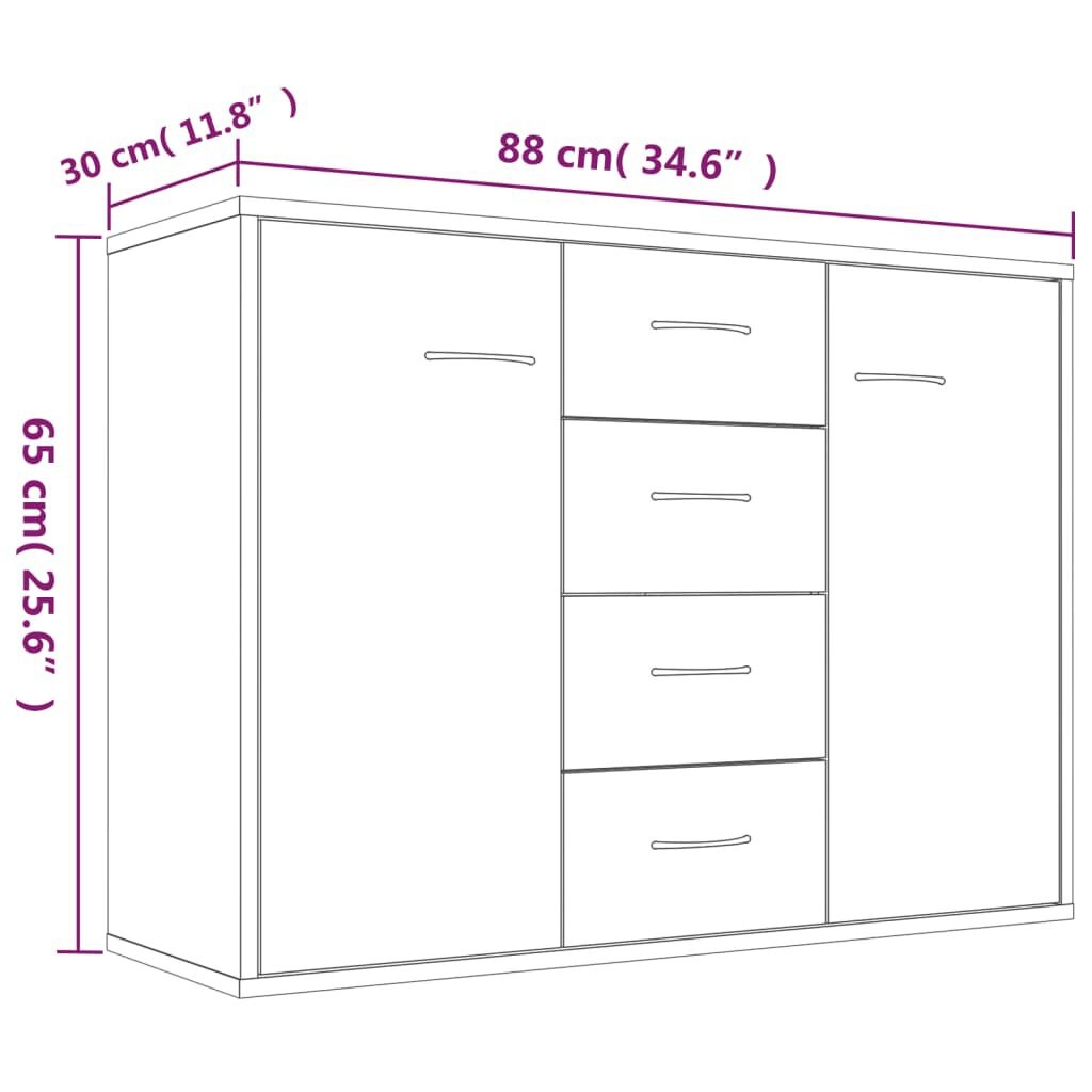 vidaXL Dressoir Gerookt Eiken 88cm - 60% Korting!