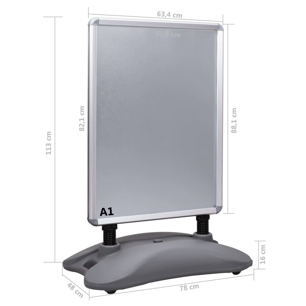 vidaXL A1 Posterstandaard Grijs - 45% Korting! Ex TV Gelderland