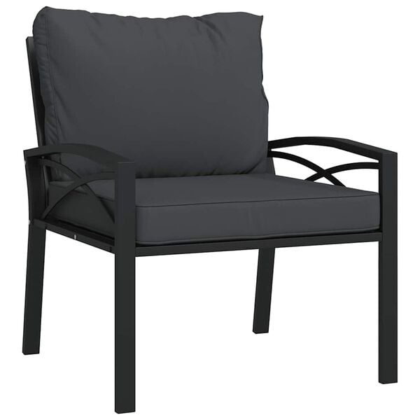 Tuinstoel met Kussens - Grijs - vidaXL - 35% Korting!