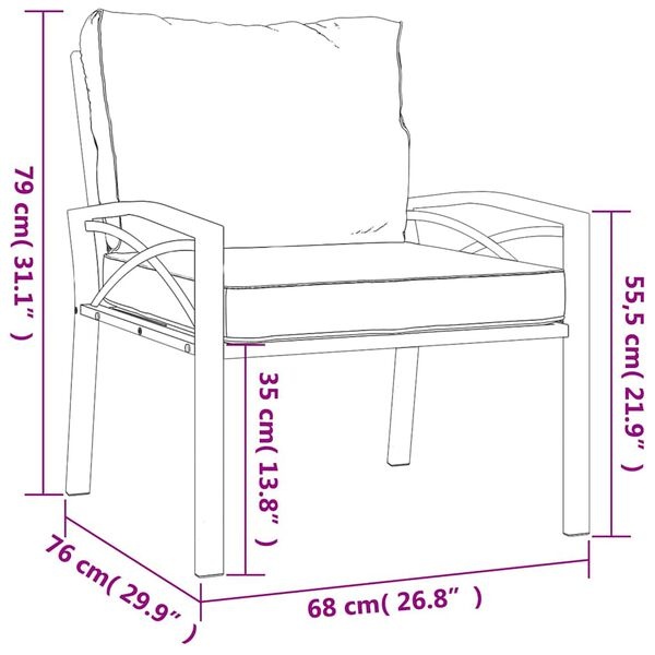 Tuinstoel met Kussens - Grijs - vidaXL - 35% Korting!