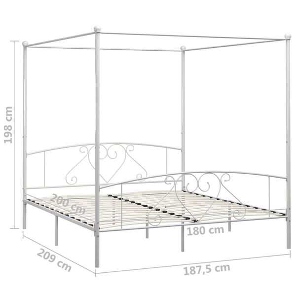Hemelbed Wit 180x200 cm - 55% Korting! (Lichte Schade)