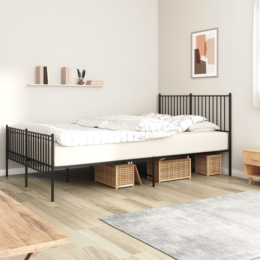 vidaXL Bedframe 160x200 Zwart - 60% Korting! (LET OP: Schade)