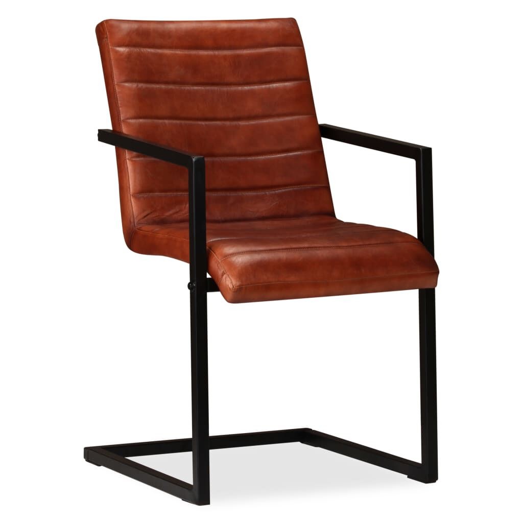 VidaXL Eetkamerstoelen (4 st) Echt Leer Bruin - Zonder Handleiding