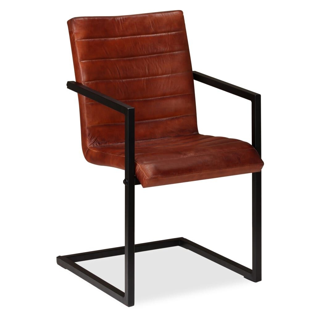 VidaXL Eetkamerstoelen (4 st) Echt Leer Bruin - Zonder Handleiding