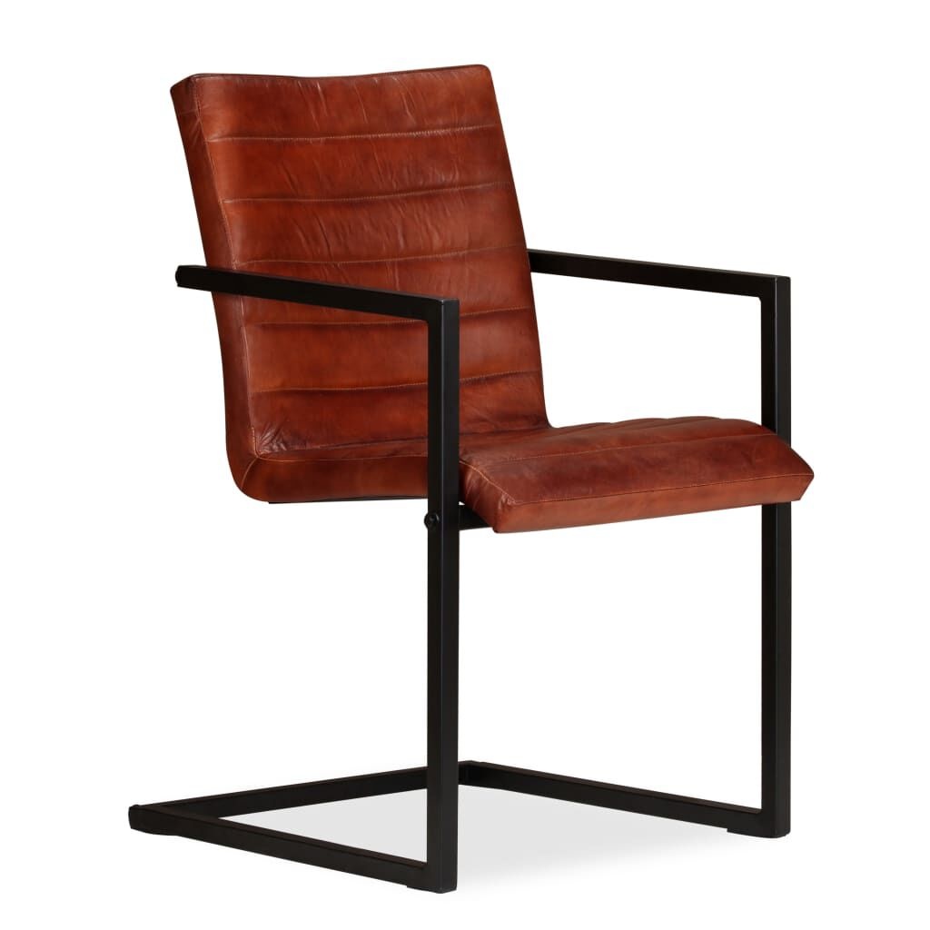VidaXL Eetkamerstoelen (4 st) Echt Leer Bruin - Zonder Handleiding