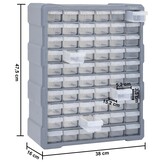 vidaXL Organizer 60 Lades - Grijs - 35% Korting!