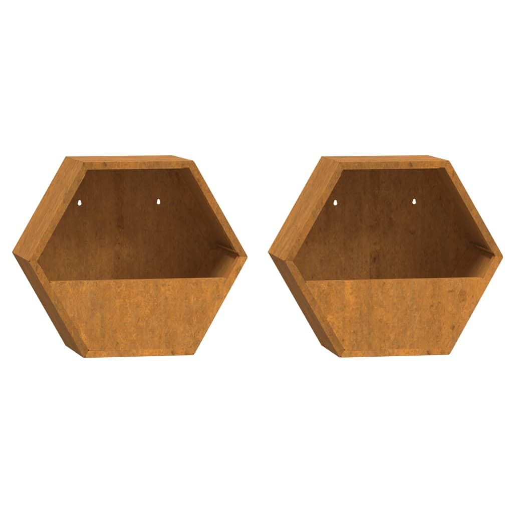 Wandplantenbak Cortenstaal (2x) - Roestlook - 35% Korting!