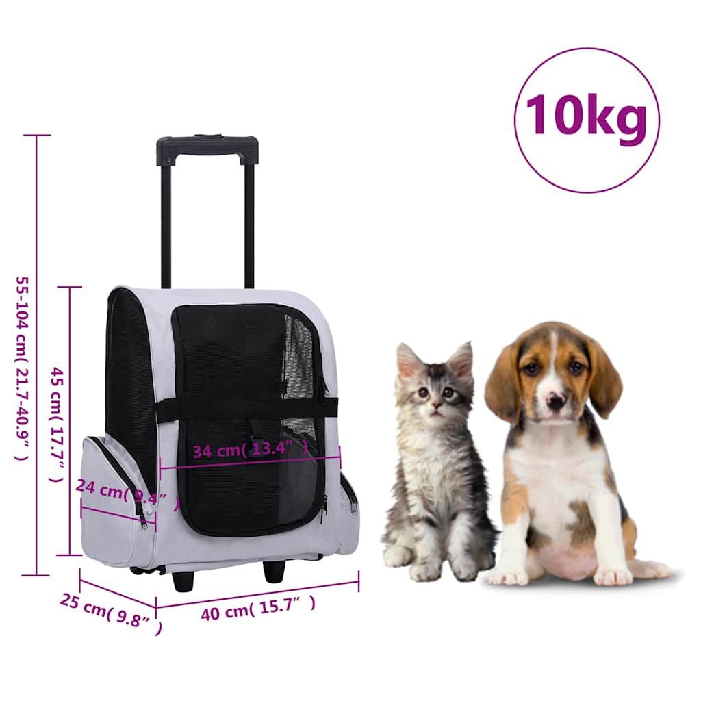VidaXL Huisdier Trolley Grijs - Inklapbaar - 35% Korting!