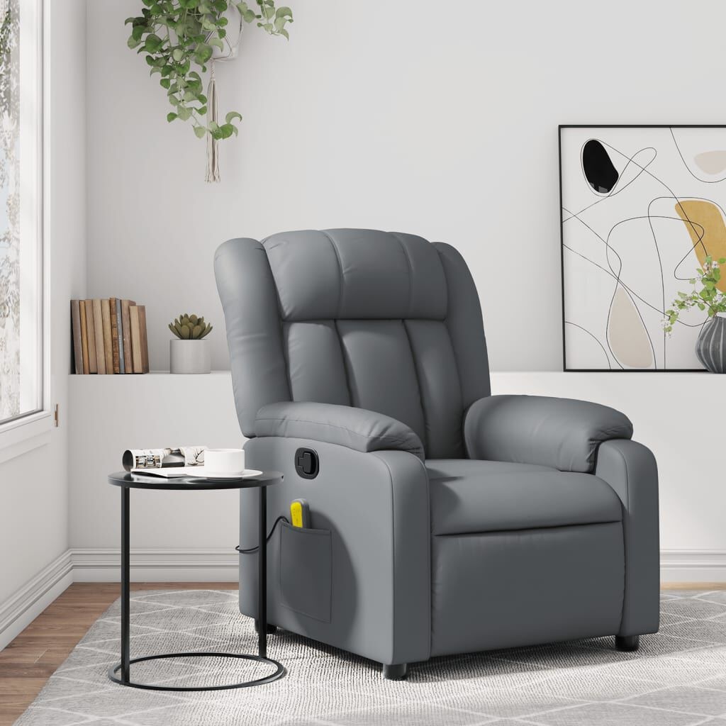 vidaXL Massagestoel Grijs Kunstleer - 51% Korting!