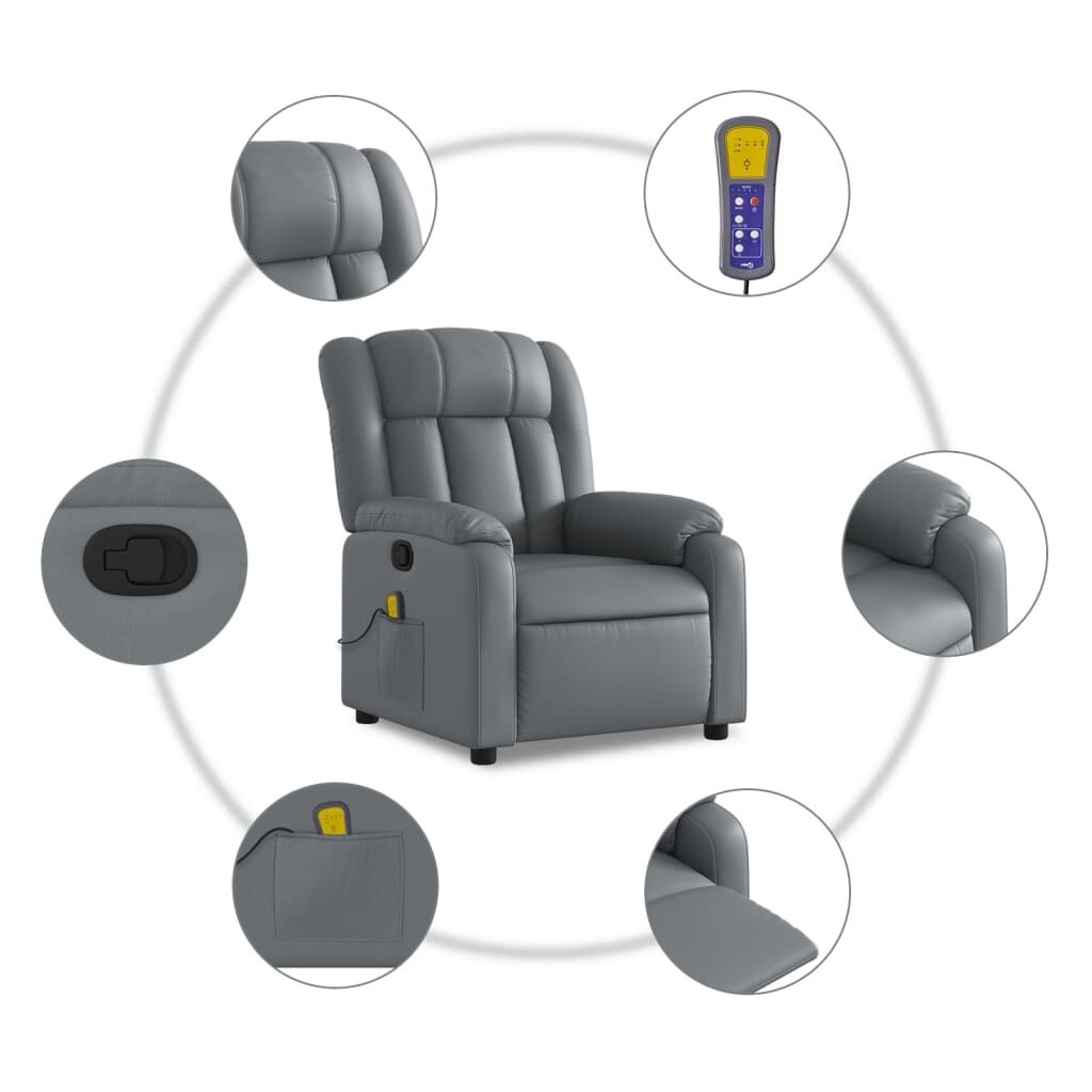 vidaXL Massagestoel Grijs Kunstleer - 51% Korting!