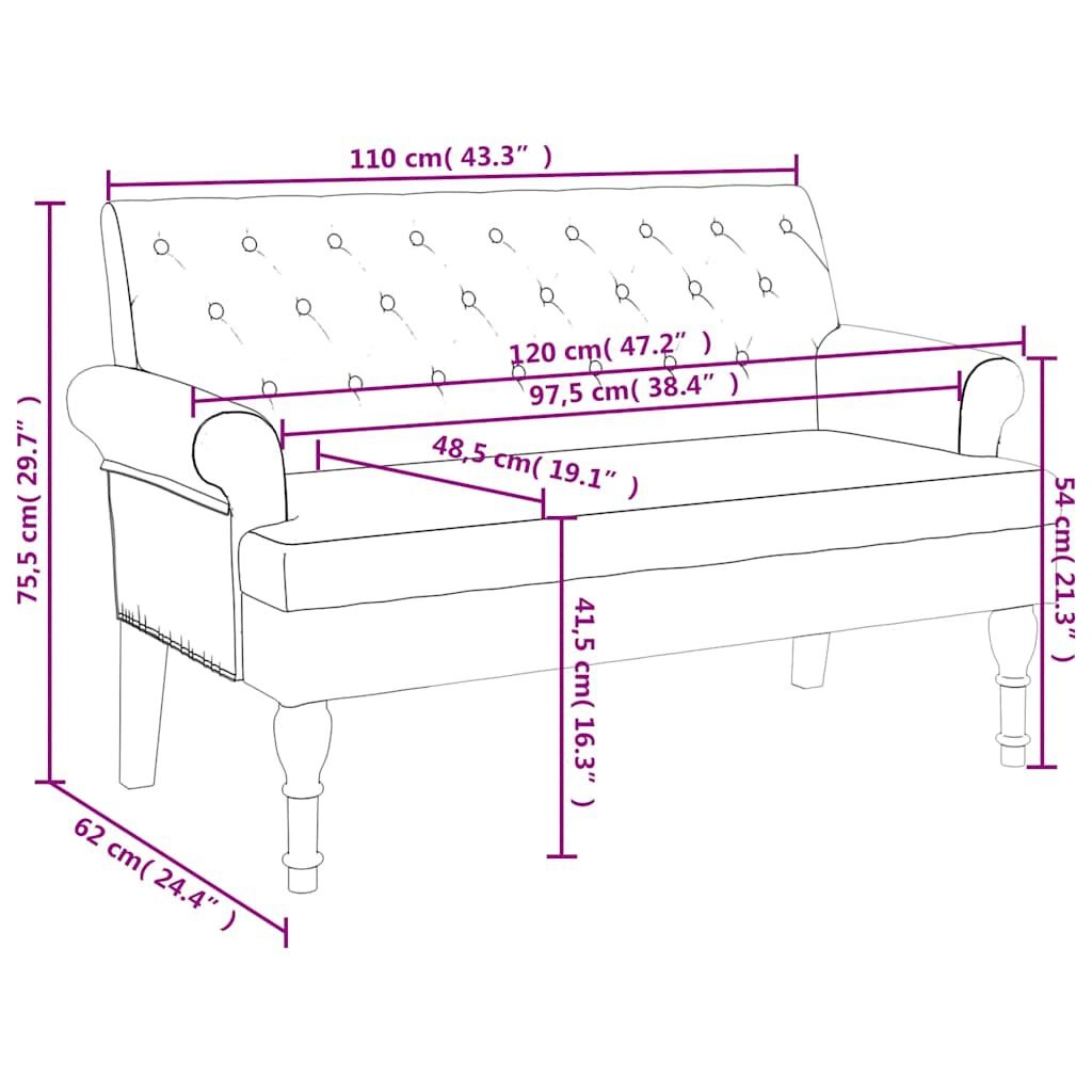 VidaXL Bankje met Rugleuning Zwart - 35% Korting!