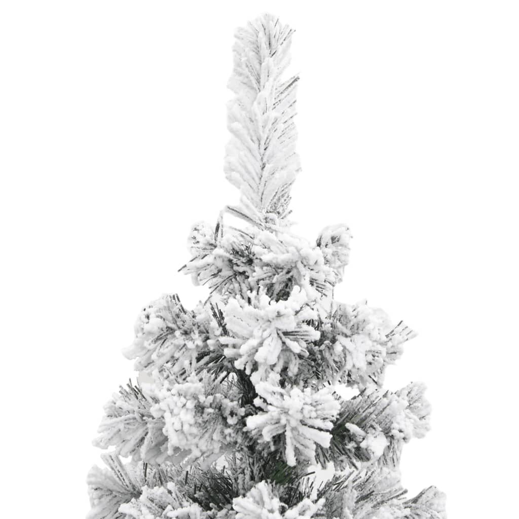 Kunstkerstboom Smal 150cm Groen met Sneeuw - 65% Korting!