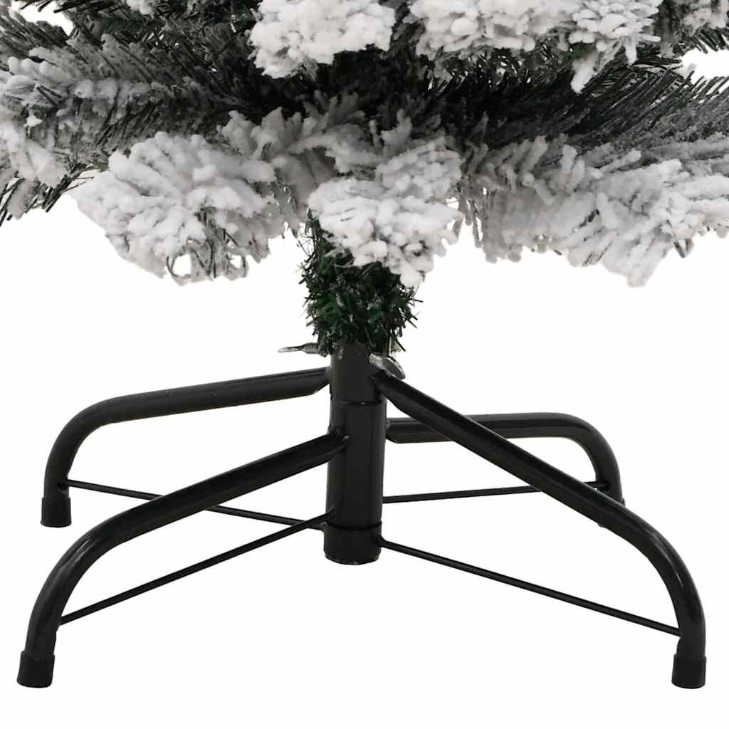 Kunstkerstboom Smal 150cm Groen met Sneeuw - 65% Korting!