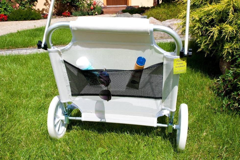 Ligbed Beige met Luifel & Wielen - Inklapbaar - 45% Korting!