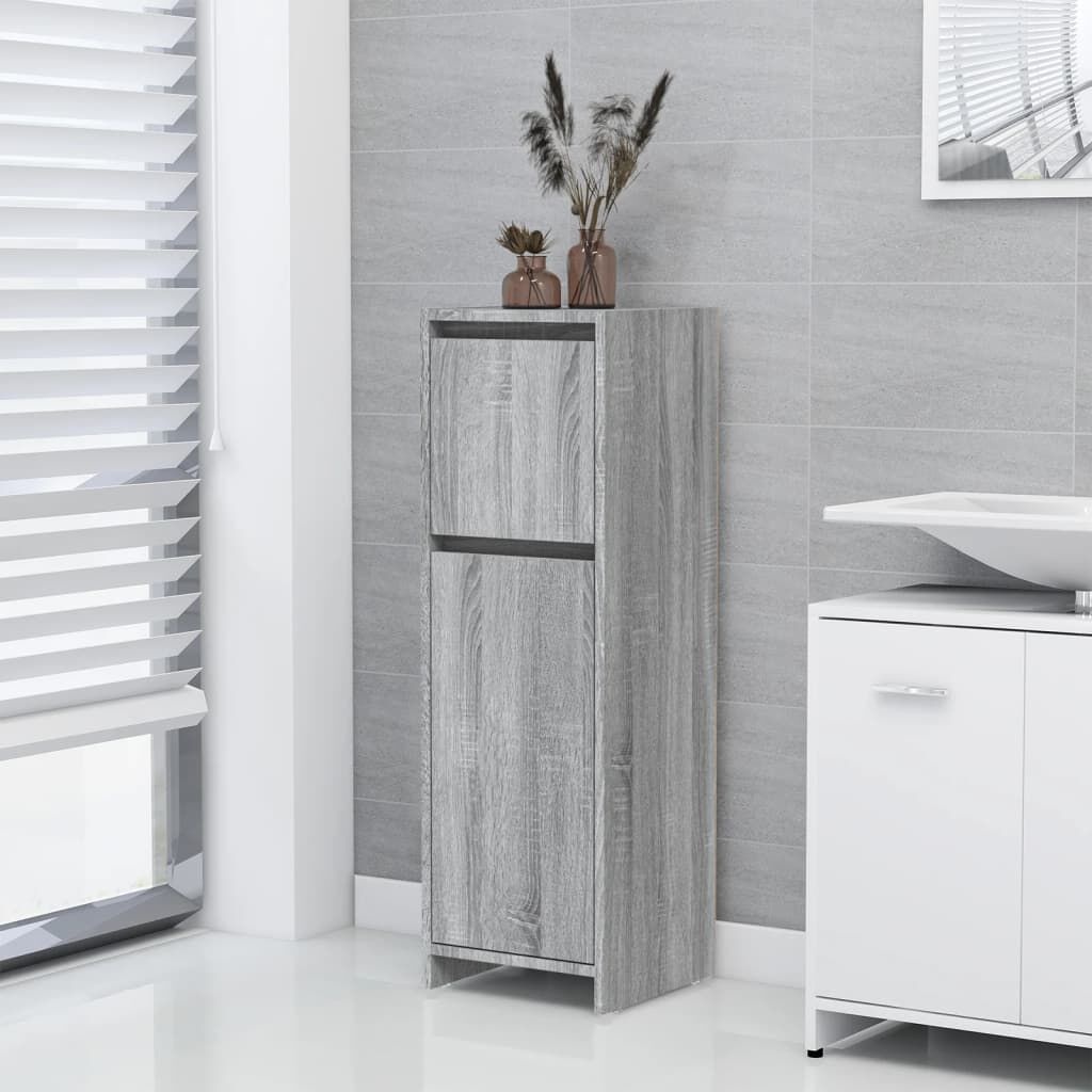 vidaXL Badkamerkast Grijs Eiken 30x95cm - 35% Korting!