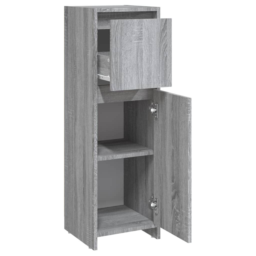vidaXL Badkamerkast Grijs Eiken 30x95cm - 35% Korting!