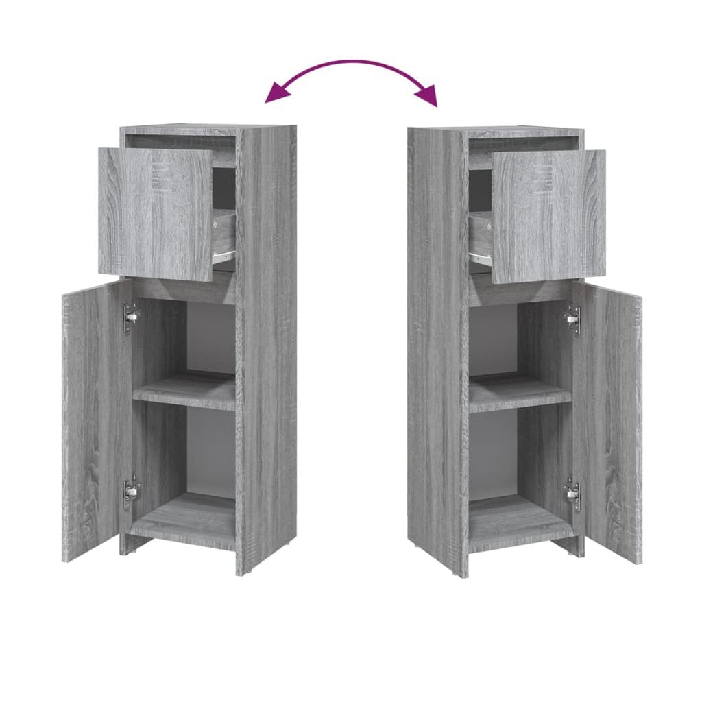 vidaXL Badkamerkast Grijs Eiken 30x95cm - 35% Korting!