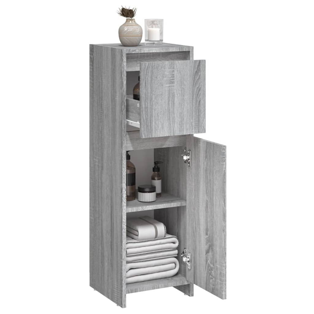 vidaXL Badkamerkast Grijs Eiken 30x95cm - 35% Korting!