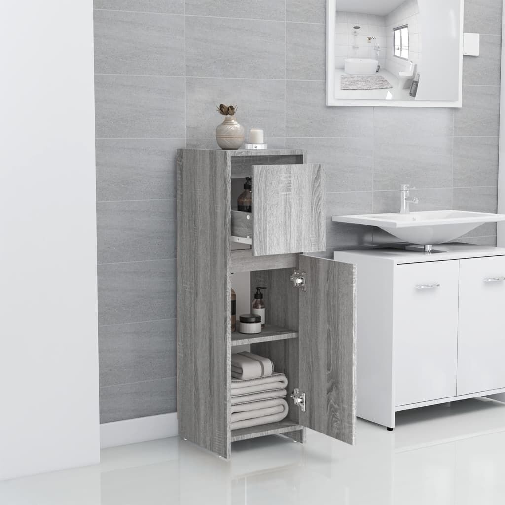 vidaXL Badkamerkast Grijs Eiken 30x95cm - 35% Korting!