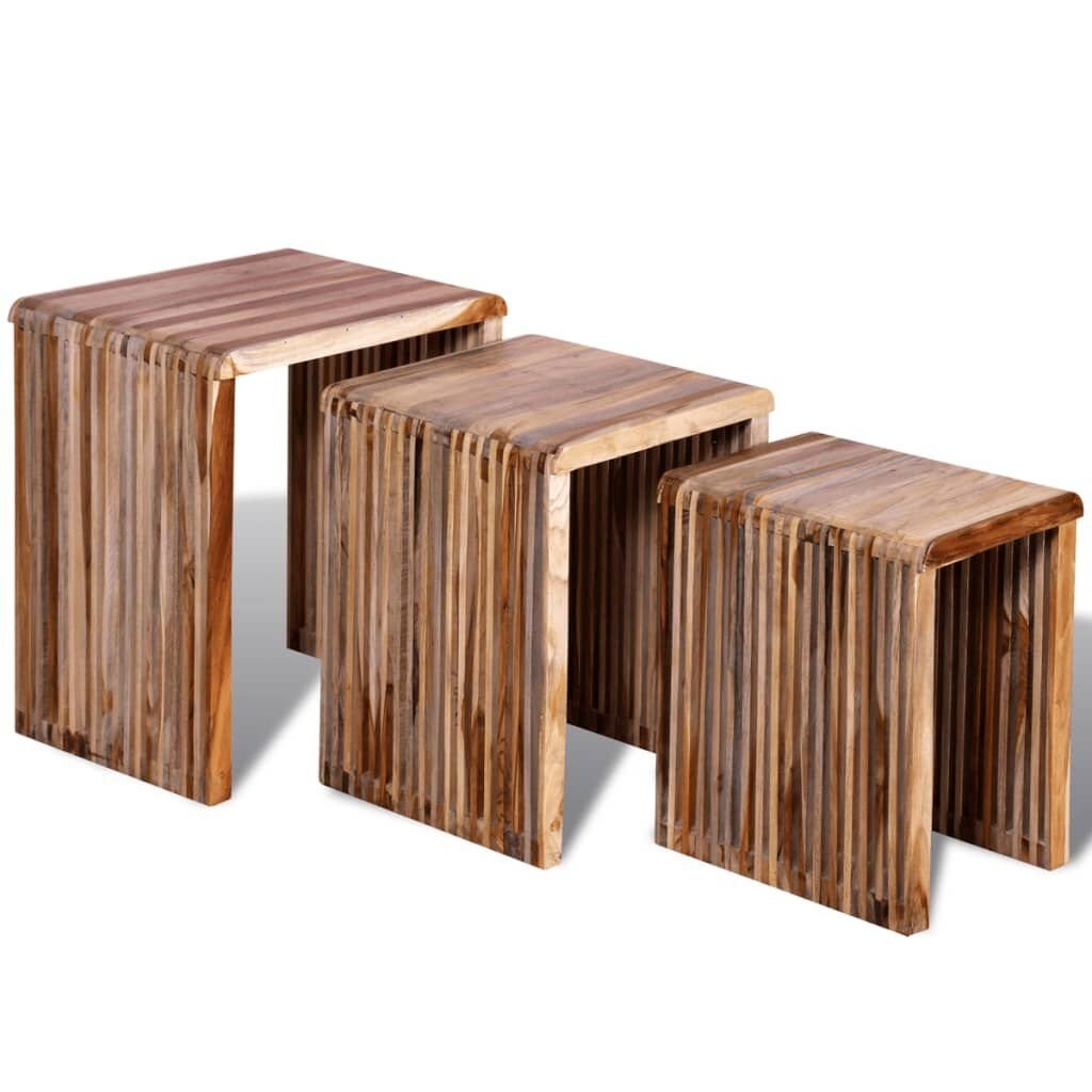 VidaXL Tafeltjesset Gerecycled Teak 3-delig -50%!