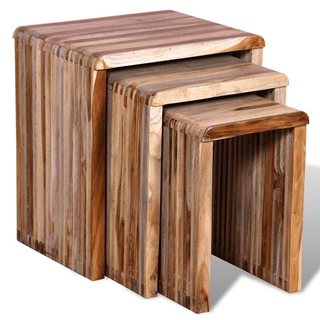 VidaXL Tafeltjesset Gerecycled Teak 3-delig -50%!