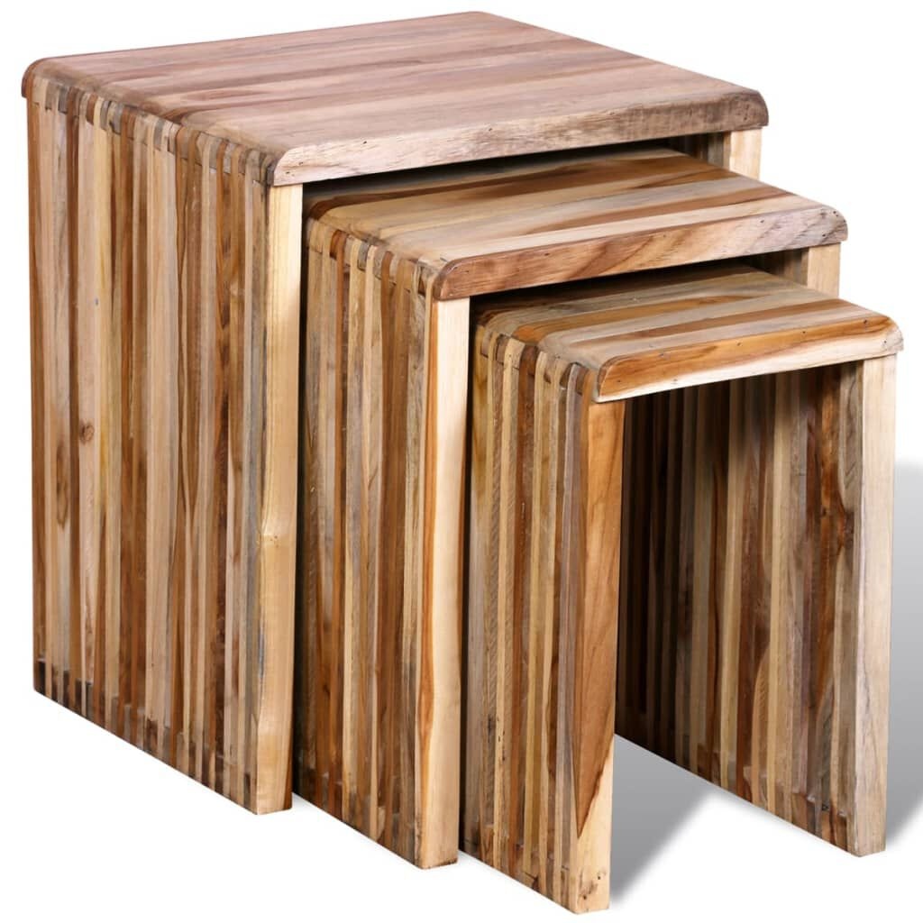 VidaXL Tafeltjesset Gerecycled Teak 3-delig -50%!