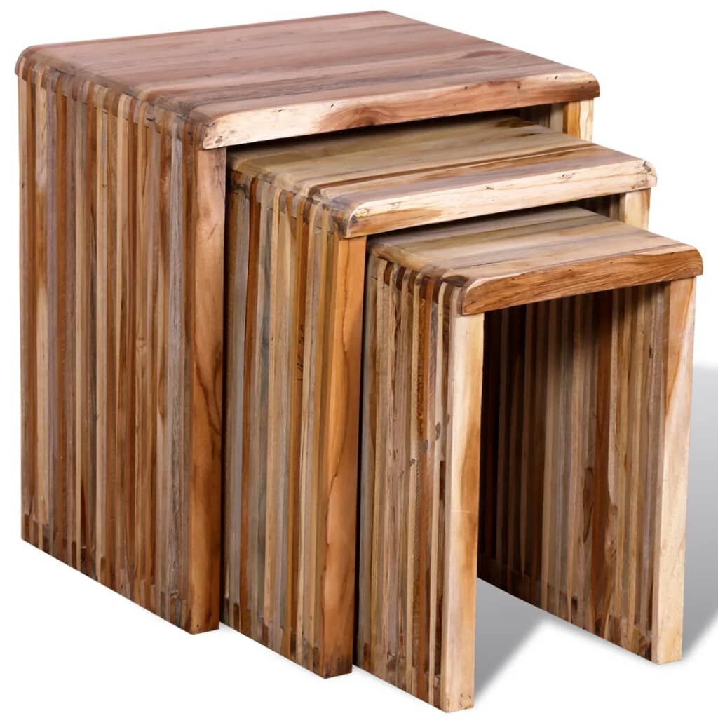 VidaXL Tafeltjesset Gerecycled Teak 3-delig -50%!