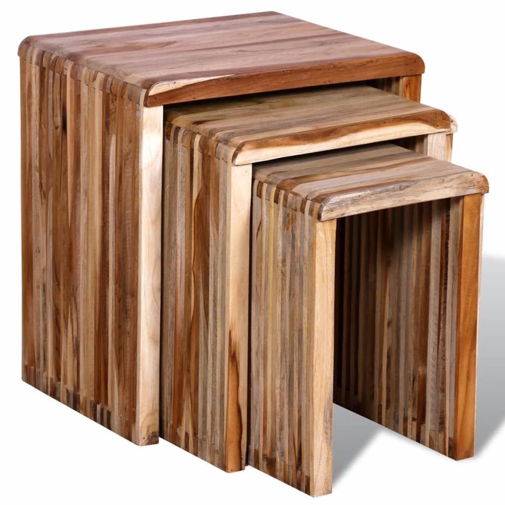 VidaXL Tafeltjesset Gerecycled Teak 3-delig -50%!
