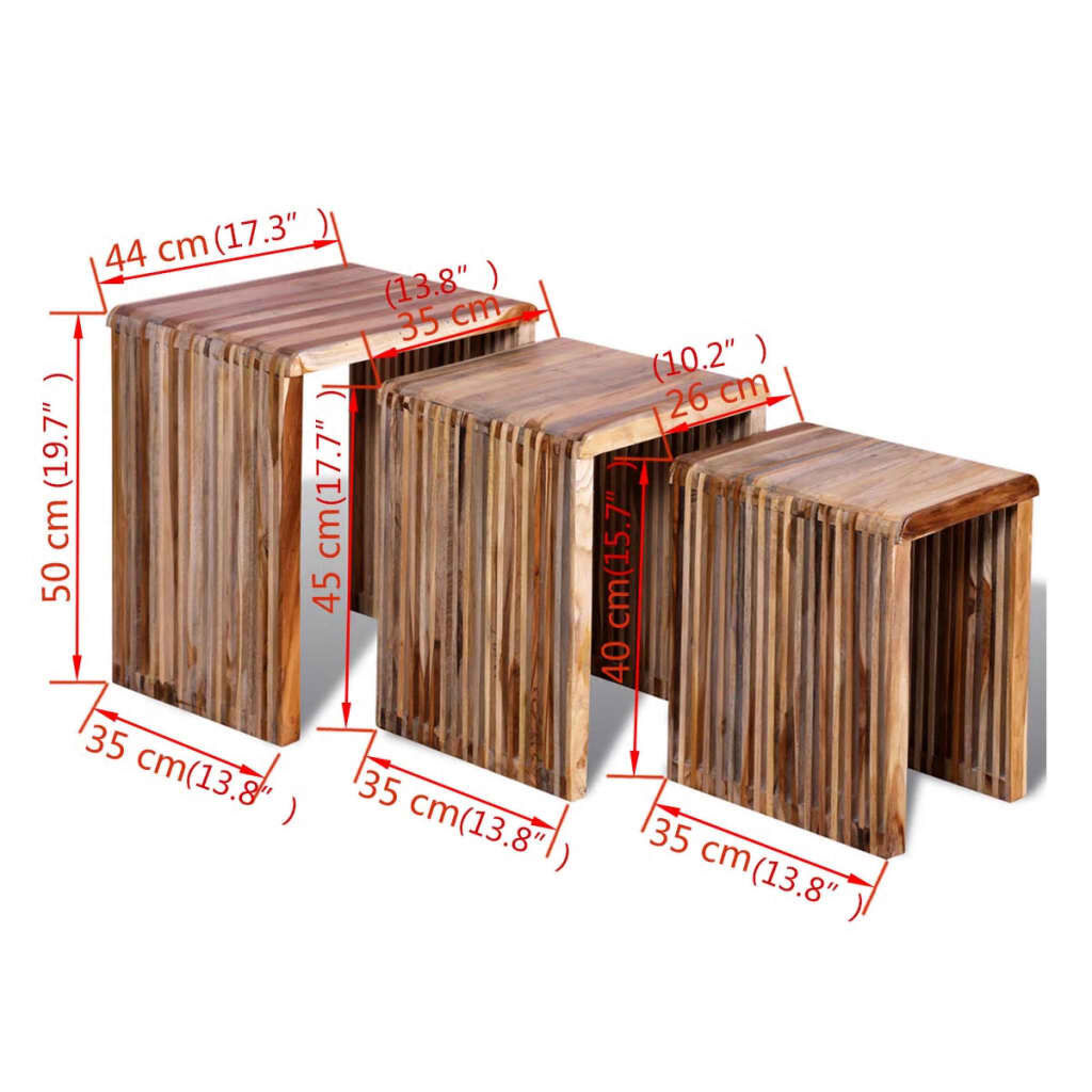 VidaXL Tafeltjesset Gerecycled Teak 3-delig -50%!