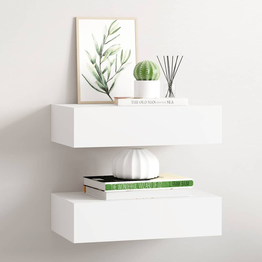 VidaXL Wandschappen Wit (2 st) - 35% Korting! Krasje achterkant