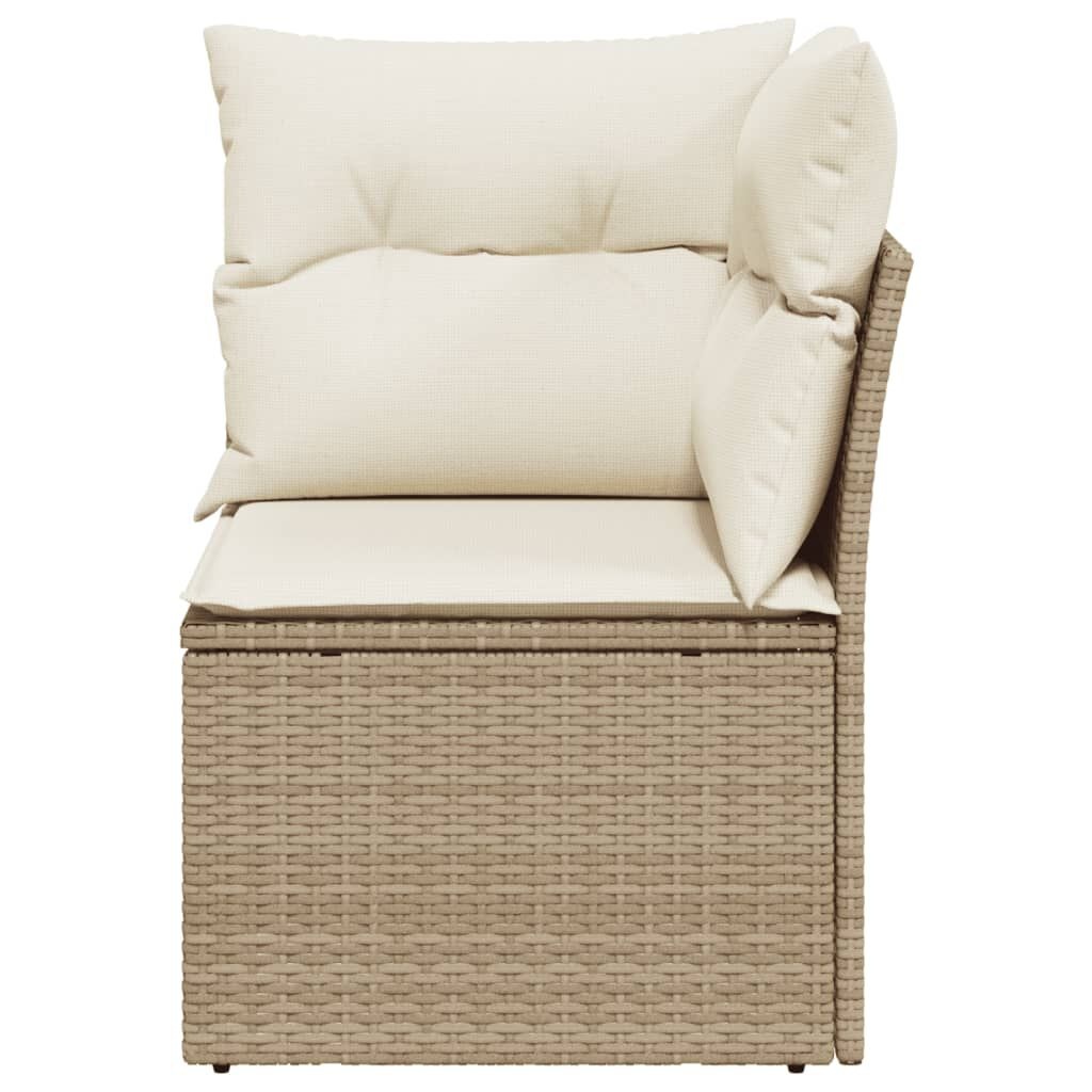 Tuinhoekbank Rattan Beige m. Kussens -53%! Zo goed als nieuw!