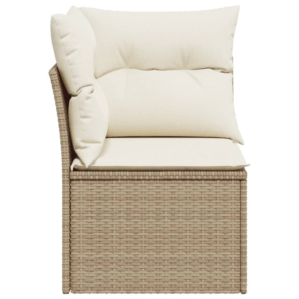 Tuinhoekbank Rattan Beige m. Kussens -53%! Zo goed als nieuw!
