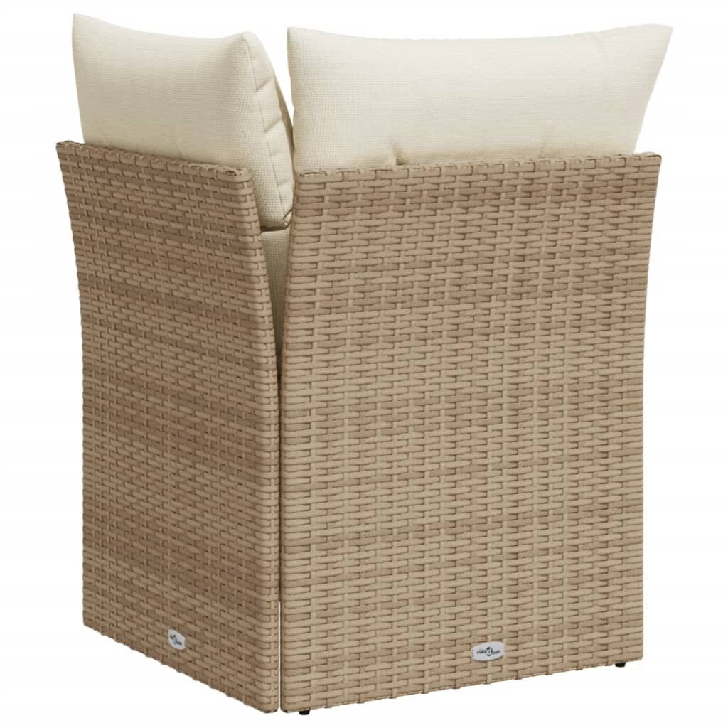 Tuinhoekbank Rattan Beige m. Kussens -53%! Zo goed als nieuw!