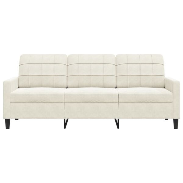 Crème Fluwelen 3-zitsbank - 180cm - 55% Korting!