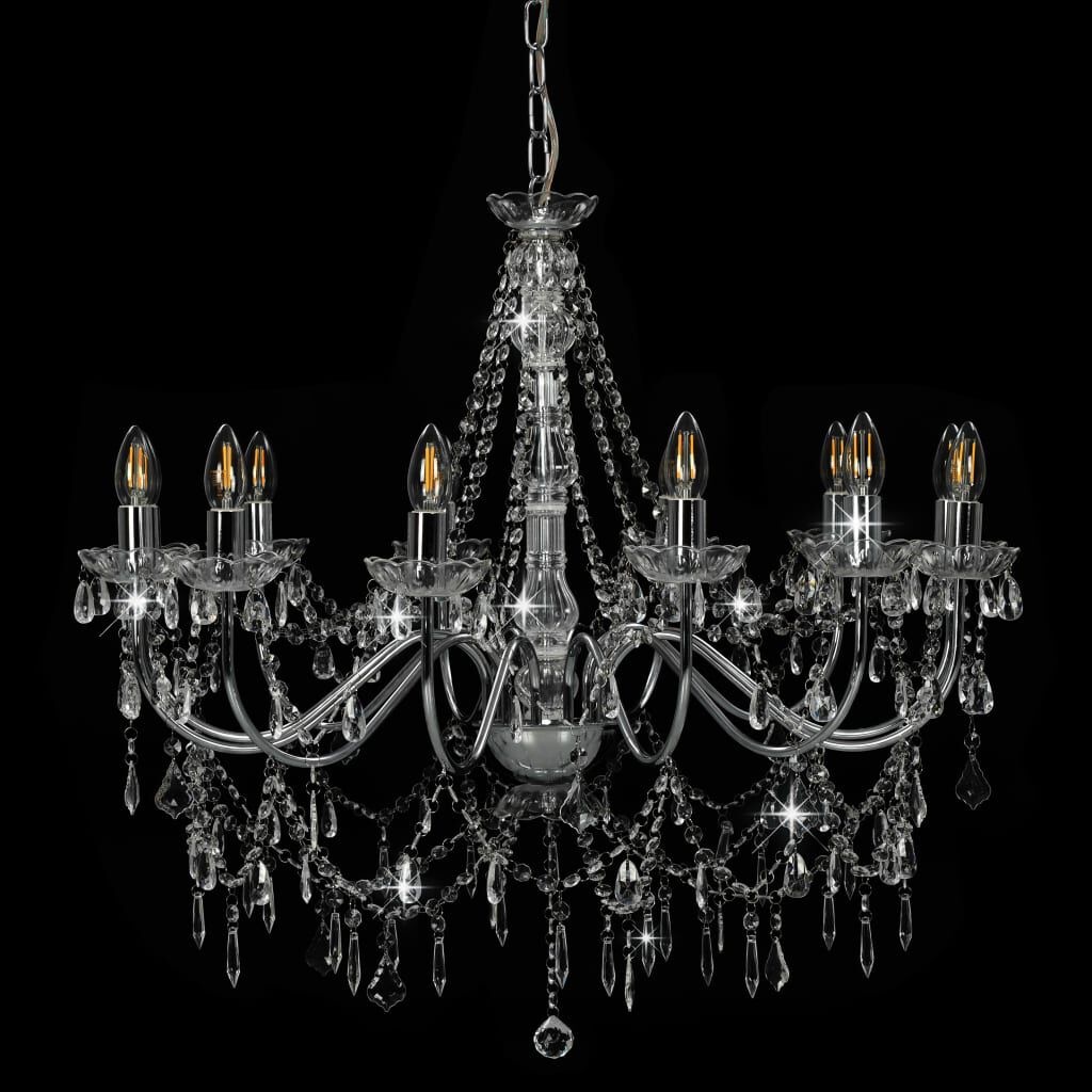 Kroonluchter Zilver 12xE14 - Prachtlamp! 47% Korting
