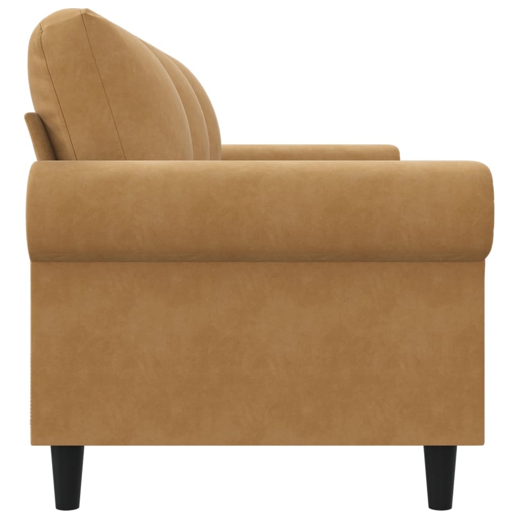 vidaXL Driezitsbank Bruin Fluwel - 51% Korting!