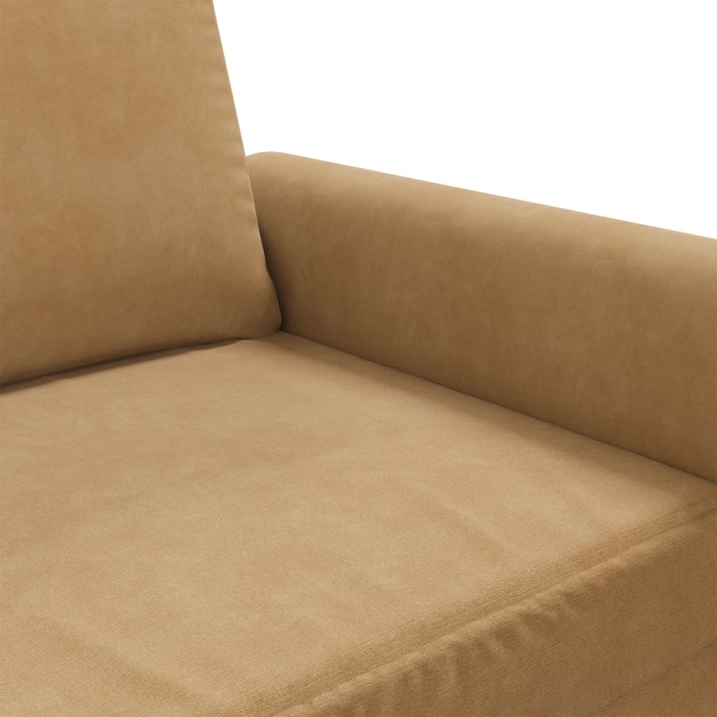 vidaXL Driezitsbank Bruin Fluwel - 51% Korting!