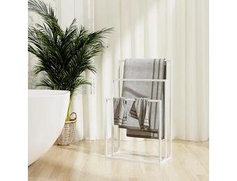 Handdoekenrek Wit IJzer - 48x24x79cm - Vrijstaand - 53% Korting!