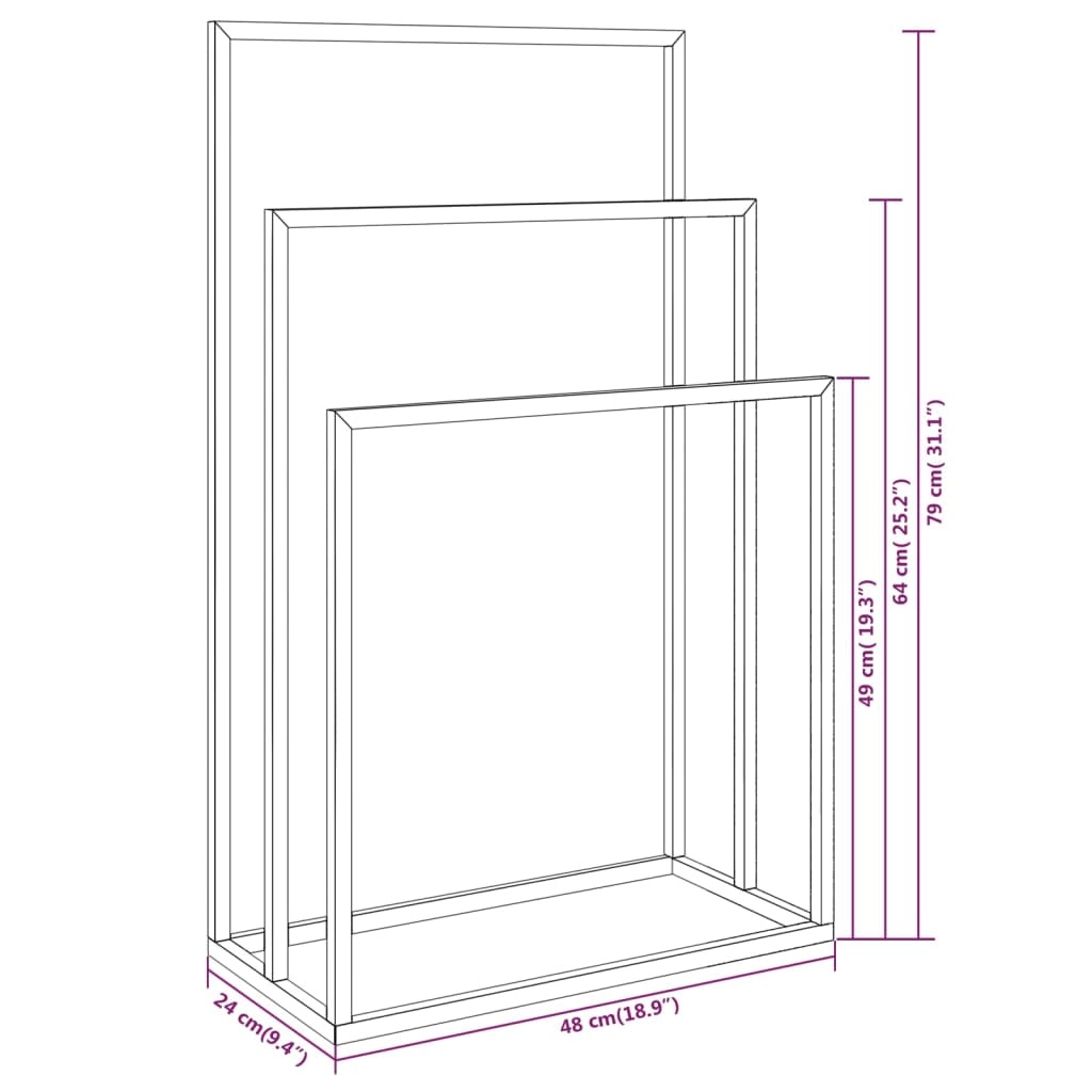 Handdoekenrek Wit IJzer - 48x24x79cm - Vrijstaand - 53% Korting!