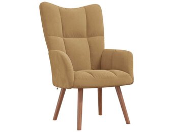 VidaXL Bruine Fluweel Relaxstoel - 53% Korting! Zo Goed Als Nieuw