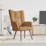 VidaXL Bruine Fluweel Relaxstoel - 53% Korting! Zo Goed Als Nieuw