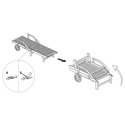 VidaXL Ligbed Acaciahout - Defect Scharnier - 64% Korting!