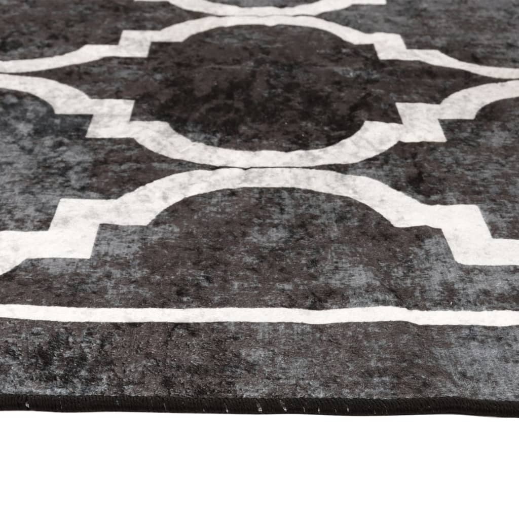 vidaXL Vloerkleed 80x300 Zwart/Wit -35%! Wasbaar & Anti-slip